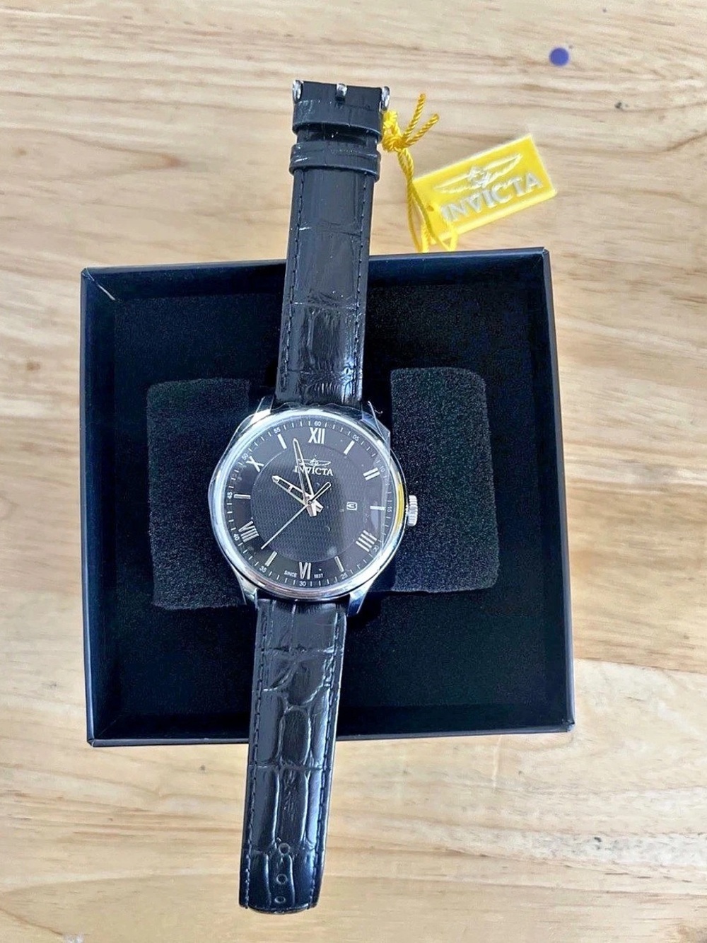 Invicta Black Silver-Tone Watch NWT